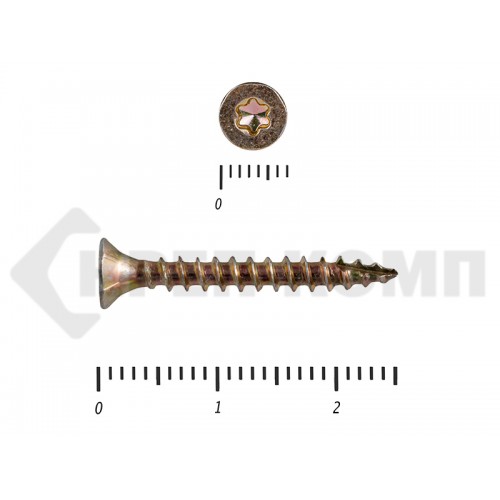 Саморезы Конструкционные, потай Torx, желтый цинк3.0х 25 мм (50 шт) Rusconnect Саморезы Конструкционные, потай Torx, желтый цинк3.0х 25 мм (50 шт) Rusconnect