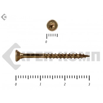Саморезы Конструкционные, потай Torx, желтый цинк3.0х 30 мм (50 шт) Rusconnect