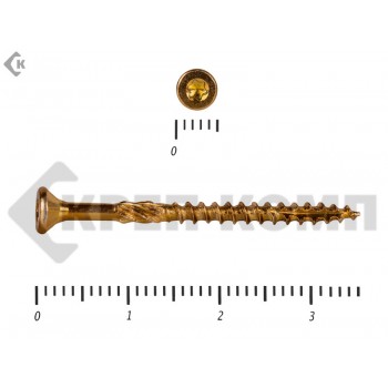 Саморезы Конструкционные, потай Torx, желтый цинк3.0х 35 мм (50 шт) Rusconnect