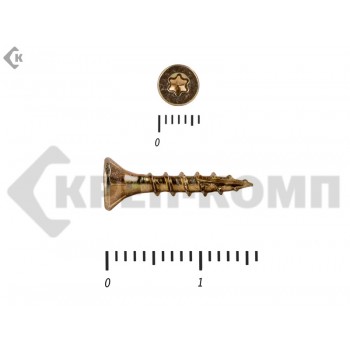 Саморезы Конструкционные, потай Torx, желтый цинк3.5х 16 мм (100 шт) Rusconnect