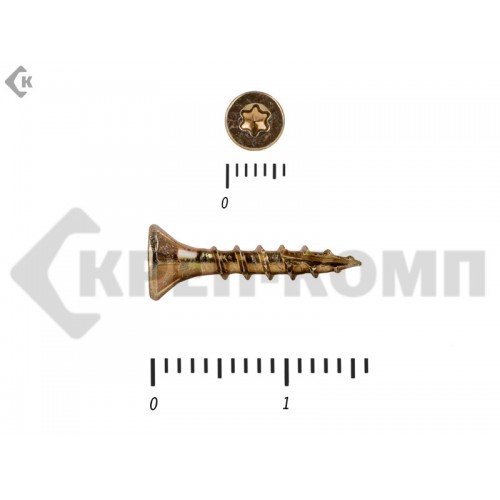 Саморезы Конструкционные, потай Torx, желтый цинк3.5х 16 мм (100 шт) Rusconnect Саморезы Конструкционные, потай Torx, желтый цинк3.5х 16 мм (100 шт) Rusconnect