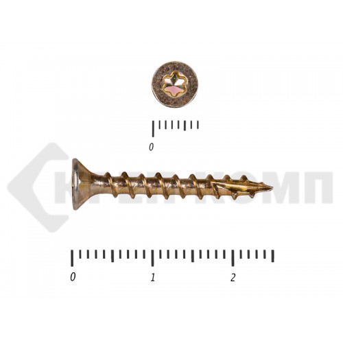 Саморезы Конструкционные, потай Torx, желтый цинк3.5х 25 мм (50 шт) Rusconnect Саморезы Конструкционные, потай Torx, желтый цинк3.5х 25 мм (50 шт) Rusconnect