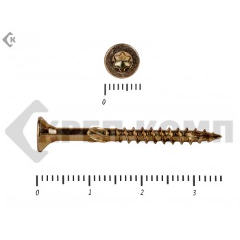 Саморезы Конструкционные, потай Torx, желтый цинк3.5х 35 мм (50 шт) Rusconnect
