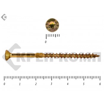 Саморезы Конструкционные, потай Torx, желтый цинк3.5х 60 мм (20 шт) Rusconnect