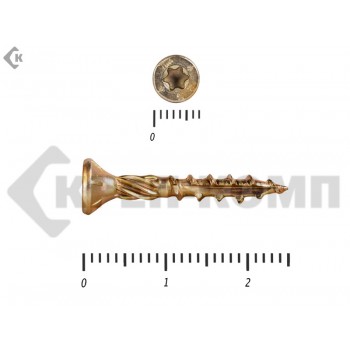 Саморезы Конструкционные, потай Torx, желтый цинк4.0х 25 мм (50 шт) Rusconnect