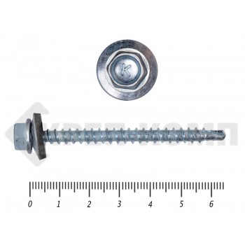 Саморез кровельный цинк, с шайбой EPDM, 4,8х64 К Prokrep (2000шт) Prokrep