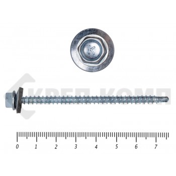 Саморез кровельный цинк, с шайбой EPDM, 4,8х76 К Prokrep (1500шт) Prokrep