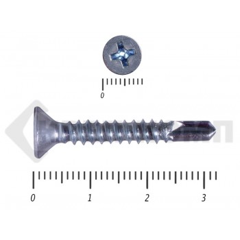 Саморез потай, цинк 4.8 x 32 сверло, DIN 7504P Малая фасовка (50шт) Prokrep