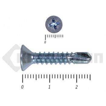 Саморез потай, цинк 4.8 x 25 сверло, DIN 7504P Средняя фасовка (600шт) Prokrep