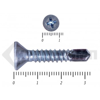 Саморез потай, цинк 6.3 х 32 сверло, DIN 7504P Средняя фасовка (350шт) Prokrep