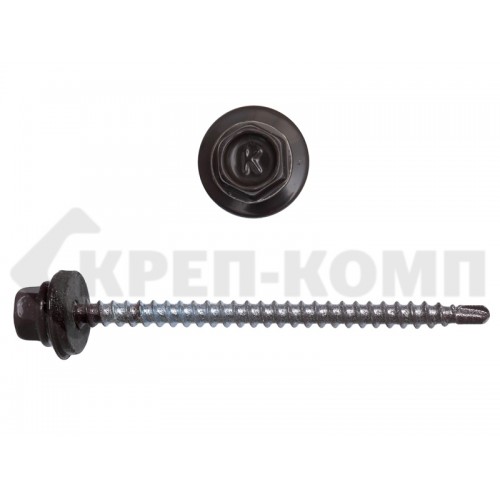 Саморез кровельный 4,8х70 RAL8019, серо-коричневый К Prokrep Средняя фасовка (100шт) Prokrep Саморез кровельный 4,8х70 RAL8019, серо-коричневый К Prokrep Средняя фасовка (100шт) Prokrep