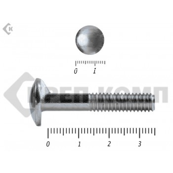 Болт мебельный, цинк DIN607 с усом 6х 35 пр.4,8 Фасовка МОСКРЕП (200шт) МОСКРЕП