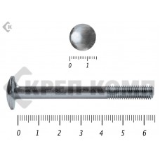 Болт мебельный, цинк DIN607 с усом 6х 65 пр.5,8 Фасовка МОСКРЕП (100шт) МОСКРЕП