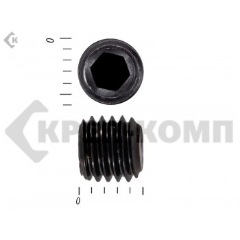 Винт установочный с внутр.шестигранником DIN 913 6 х5 пр.12.9 тупой конец, черный МОСКРЕП (100шт.) МОСКРЕП