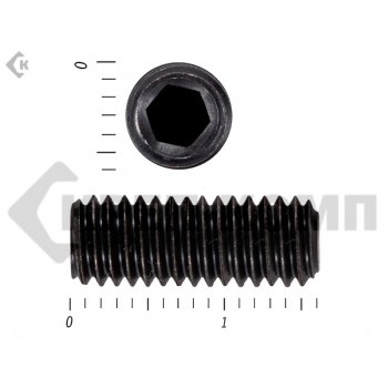 Винт установочный с внутр.шестигранником DIN 913 6х16 пр.12.9 тупой конец, черный МОСКРЕП (100шт.) Prokrep