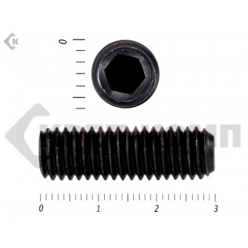 Винт установочный с внутр.шестигранником DIN 913 6х30 пр.12.9 тупой конец, черный МОСКРЕП (100шт.) МОСКРЕП
