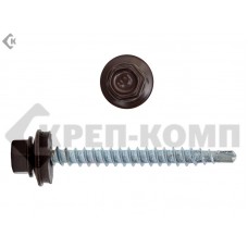 Саморез кровельный 4,8х51 RAL8017, тёмно-коричневый К Prokrep Средняя фасовка (100шт) Prokrep