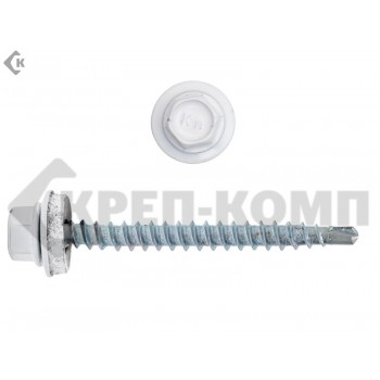 Саморез кровельный 4,8х51 RAL9003, белый сигнальный К Prokrep Средняя фасовка (100шт) Prokrep