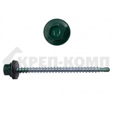 Саморез кровельный 4,8х70 RAL6005, тёмно-зелёный К Prokrep Средняя фасовка (100шт) Prokrep