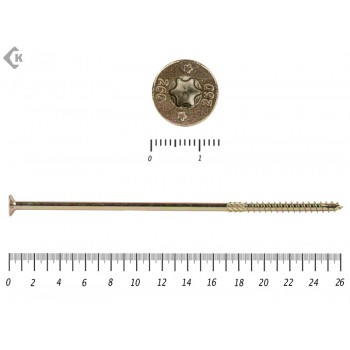 Саморезы Конструкционные, потай Torx, желтый цинк8.0х260 мм (50 шт) Rusconnect