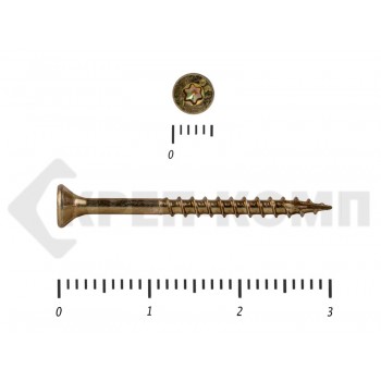 Саморезы Конструкционные, потай Torx, желтый цинк3.0х 30 мм Prokrep (500 шт) Prokrep