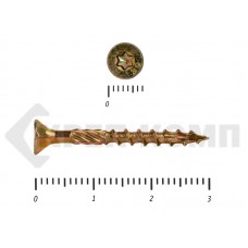 Саморезы Конструкционные, потай Torx, желтый цинк3.5х 30 мм Prokrep (500 шт) Prokrep