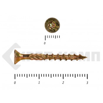 Саморезы Конструкционные, потай Torx, желтый цинк3.5х 30 мм Prokrep (500 шт) Prokrep