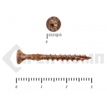 Саморезы Конструкционные, потай Torx, желтый цинк4.0х 30 мм Prokrep (500 шт) Prokrep