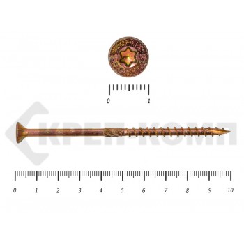 Саморезы Конструкционные, потай Torx, желтый цинк5.0х100 мм Prokrep (100 шт) Prokrep