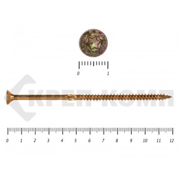 Саморезы Конструкционные, потай Torx, желтый цинк5.0х120 мм Prokrep (100 шт) Prokrep