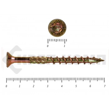 Саморезы Конструкционные, потай Torx, желтый цинк6.0х 70 мм Prokrep (200 шт) Prokrep