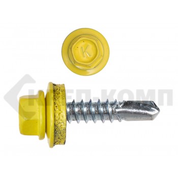 Саморез кровельный 5,5х25 RAL1018, жёлтый К Prokrep Средняя фасовка (250шт) Prokrep