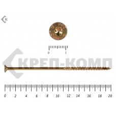 Саморезы Конструкционные, потай Torx, желтый цинк6.0х200 мм (10 шт) Rusconnect
