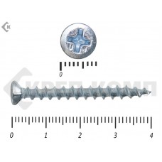 Шуруп оконный, крупная резьба, Белый цинк 4,1х40 Kn Малая фасовка (50шт) KENNER
