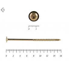 Саморезы с прессшайбой Torx, по дереву, желтый цинк8.0х160 мм Prokrep (50 шт) Prokrep