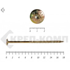 Саморезы с прессшайбой Torx, по дереву, желтый цинк8.0х180 мм Prokrep (50 шт) Prokrep