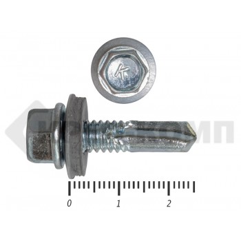 Саморез кровельный, с увеличенным сверлом PT-4 15мм, 6,3х25 К Prokrep Средняя фасовка (150шт) Prokrep