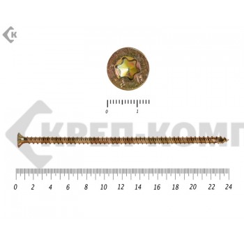 Саморезы Конструкционные, потай Torx, желтый цинк8.0х240 мм ПРОФИ HIMTEX (100 шт) HIMTEX
