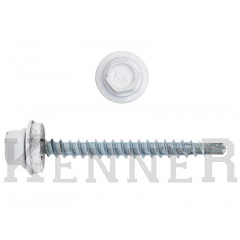 Саморез кровельный 4,8х51 RAL9003, белый сигнальный Kn KENNER Средняя фасовка (150шт) KENNER