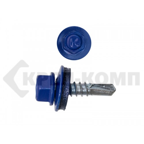 Саморез кровельный 4,8х19 RAL5002, ультрамарин К Prokrep Средняя фасовка (250шт) Prokrep Саморез кровельный 4,8х19 RAL5002, ультрамарин К Prokrep Средняя фасовка (250шт) Prokrep