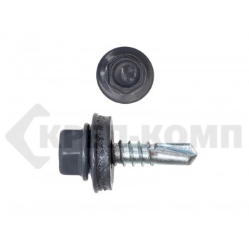 Саморез кровельный 4,8х19 RAL7024, серый графит К Prokrep (4500шт) Prokrep