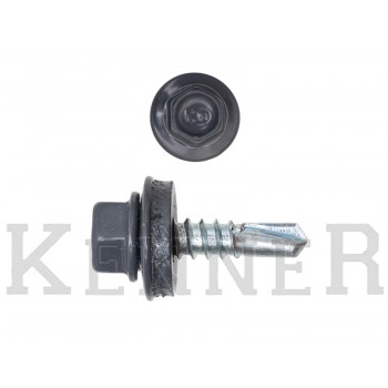Саморез кровельный 4,8х19 RAL7024, серый графит Kn KENNER (4500шт) KENNER