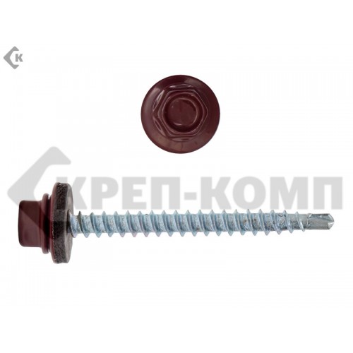 Саморез кровельный 4,8х51 RAL3005, красное вино К Prokrep Средняя фасовка (100шт) Prokrep Саморез кровельный 4,8х51 RAL3005, красное вино К Prokrep Средняя фасовка (100шт) Prokrep