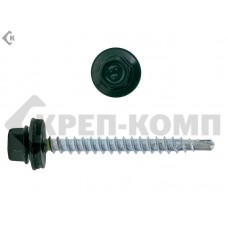 Саморез кровельный 4,8х51 RAL6005, тёмно-зелёный К Prokrep Средняя фасовка (100шт) Prokrep