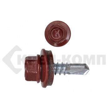 Саморез кровельный 5,5х19 RAL3009, оксидно-красный К Prokrep (4000шт) Prokrep