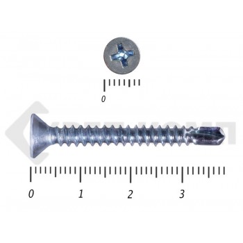 Саморез потай, цинк 4.2 х 38 сверло, DIN 7504P (5000шт) Prokrep