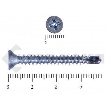 Саморез потай, цинк 4.8 x 38 сверло, DIN 7504P (4000шт) Prokrep