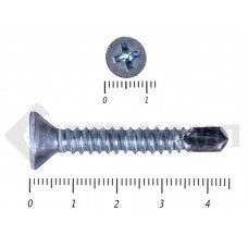 Саморез потай, цинк 6.3 х 45 сверло, DIN 7504P (2000шт) Prokrep