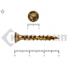 Саморезы Конструкционные, потай Torx, желтый цинк5.0х 30 мм (20 шт) Rusconnect