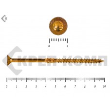 Саморезы Конструкционные, потай Torx, желтый цинк5.0х100 мм (10 шт) Rusconnect